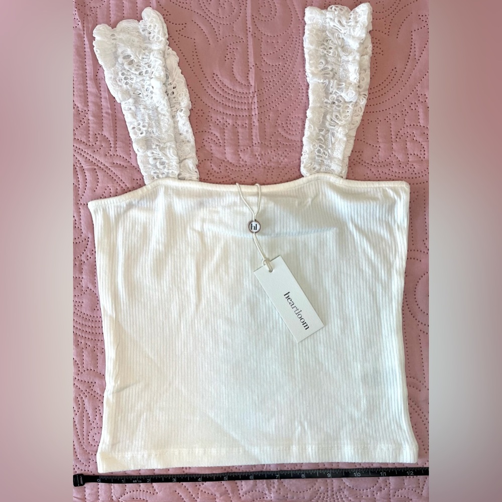Heartloom NWT Luna Cropped Top in Eggshell - Picture 3 of 5